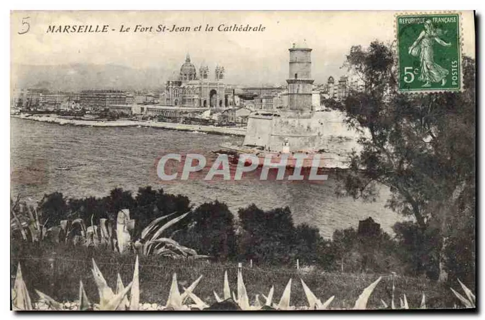 MARSEILLE - Fort St-Jean und die Kathedrale — unbekannter Verlag, Nr. 5 - Vorderseite