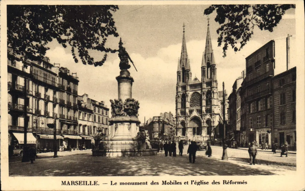 Marseille — Das Denkmal der Mobiles und die reformierte Kirche - Vorderseite
