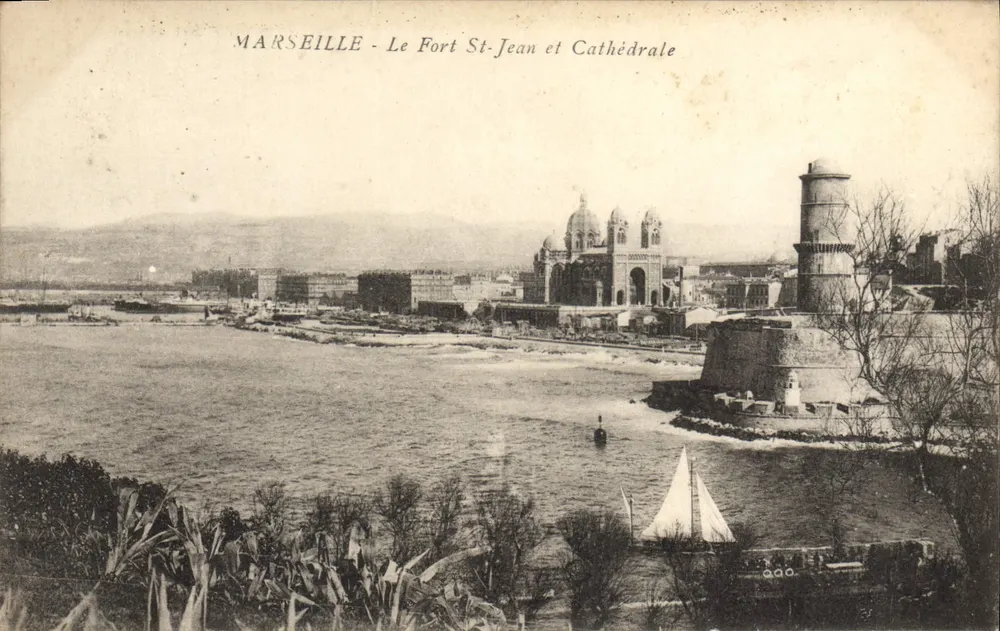 Marseille - Fort St-Jean und Kathedrale — unbekannter Verlag, Seriennummer nicht sichtbar - Vorderseite