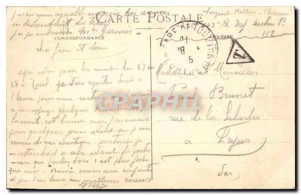 Marseille - Fort St-Jean und Kathedrale — unbekannter Verlag, Seriennummer nicht sichtbar - Rückseite