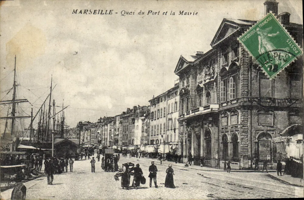 Marseille — Quai du Port und das Rathaus - Vorderseite