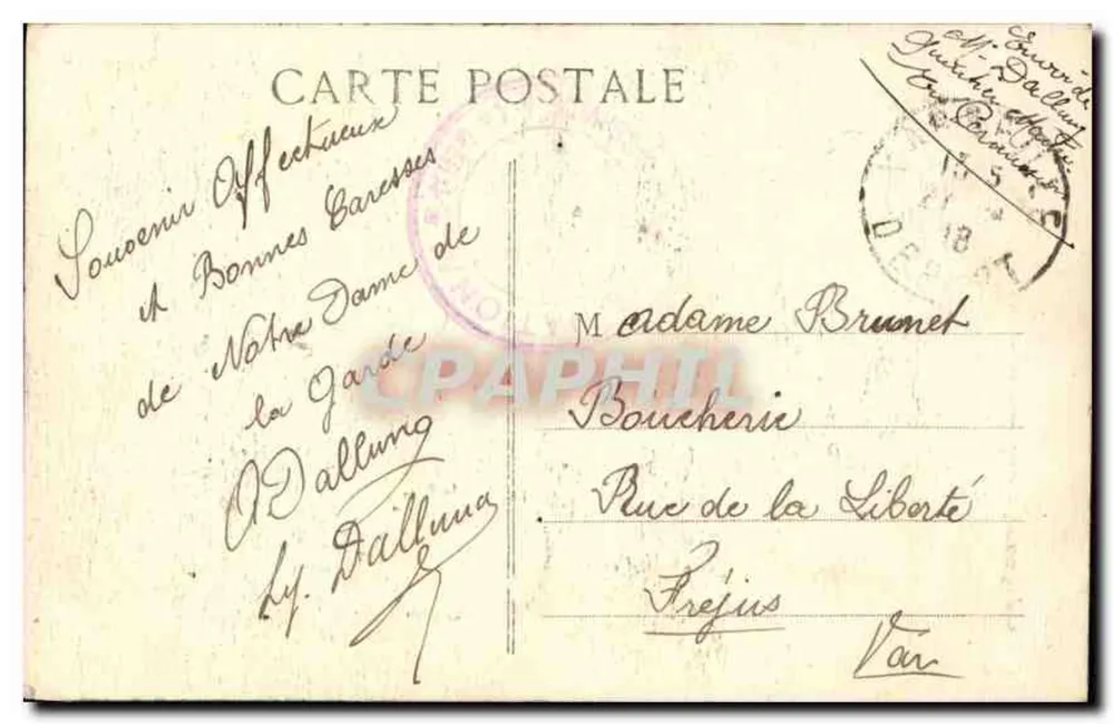 Marseille - N.-D. de la Garde durch die Kiefern — J. Basistique, Serie IX - Rückseite