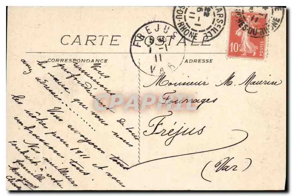 Marselha - O Castelo de If — Bilhete postal antigo n°42, editor L★ - Verso