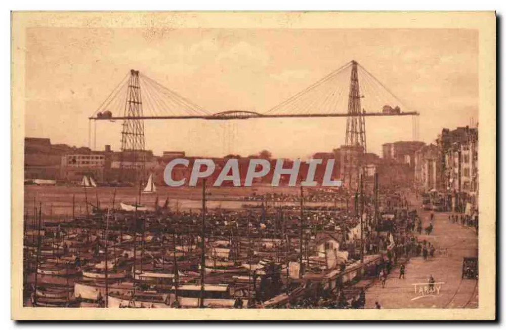 Hafen von Marseille — Ansicht des Vieux Port mit Kränen und Booten — künstlerische Ausgabe A. Tardy - Vorderseite