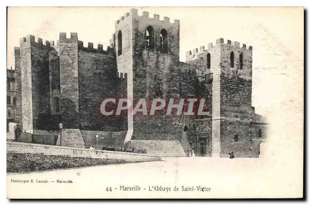 Marselha — A Abadia de São Vicente — Fototipia E. Larour, Marselha, n°44 - Frente