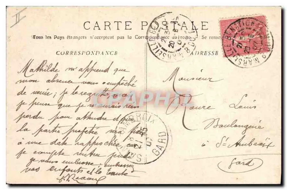 Marseille — Embarkationsdamm der Transatlantiker — Phototypie E. Lacour Marseille 966 - Rückseite