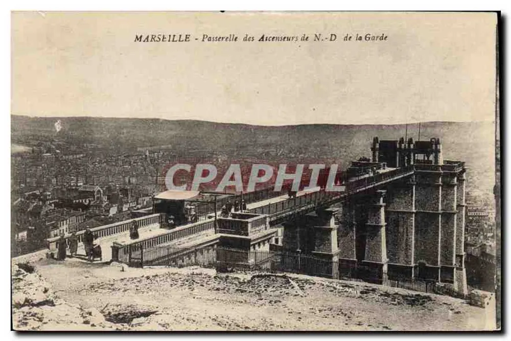Marseille - Ansicht der Aufzugbrücke der Notre-Dame de la Garde - Vorderseite