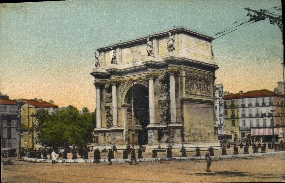 Platz Jules Guesde und der Arc de Triomphe — Marseille — Edition 'La Cigogne', Nr. 77 - Vorderseite