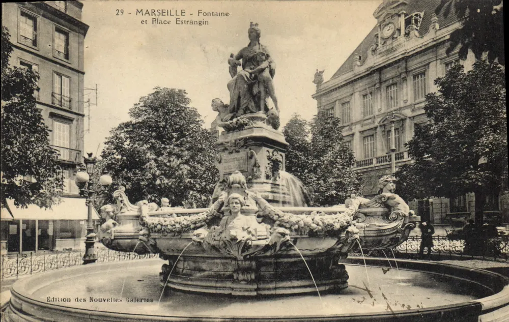 Marseille - Fontäne und Platz Estrangin — Edition des Nouvelles Galeries, n°29 - Vorderseite