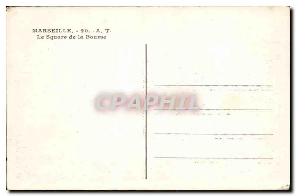 Place de la Bourse — Marselha — A.T. 20 - Verso
