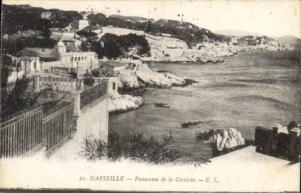 Marselha — Panorama da Corniche — E. L. - Frente