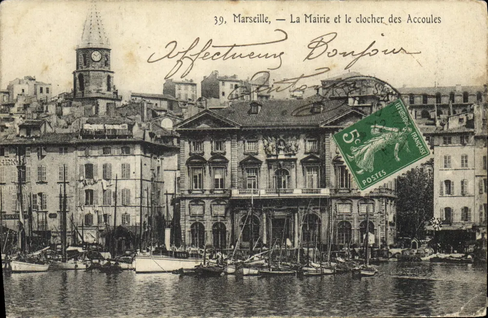 Marseille — Die Stadtverwaltung und der Turm der Accoules — Verlag/Drucker nicht sichtbar, Nr. 39 - Vorderseite