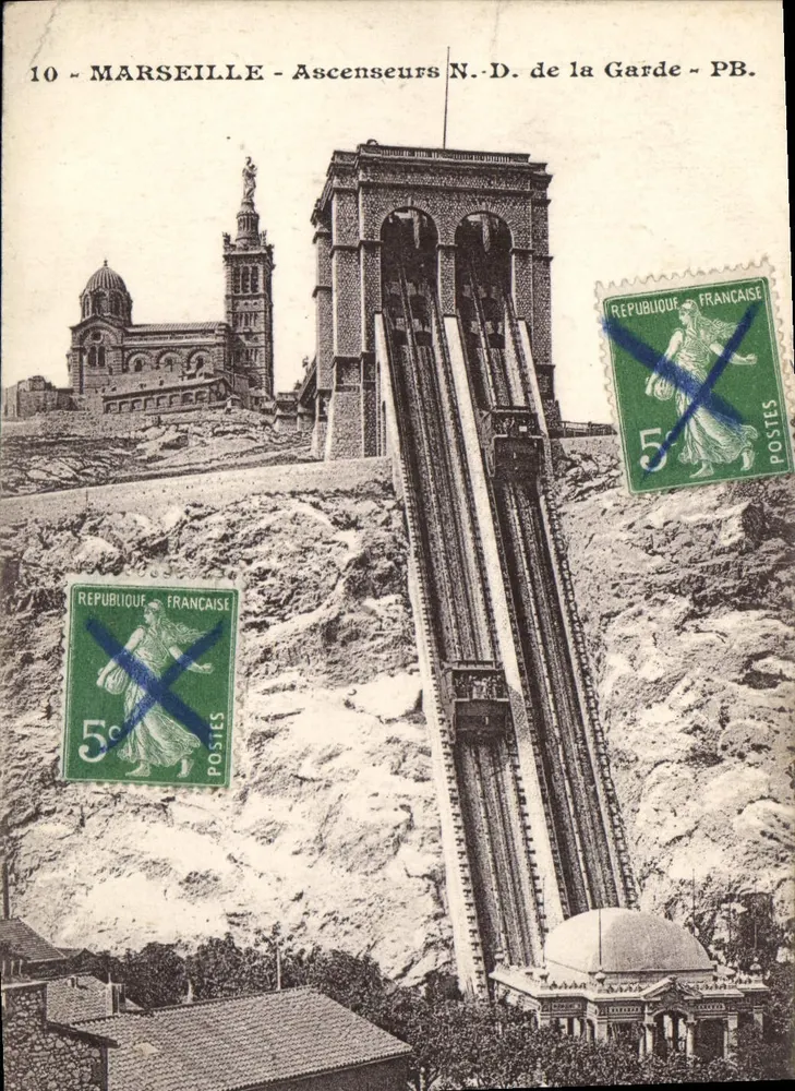 Marselha - Elevadores N.-D. de la Garde - PB. - Frente