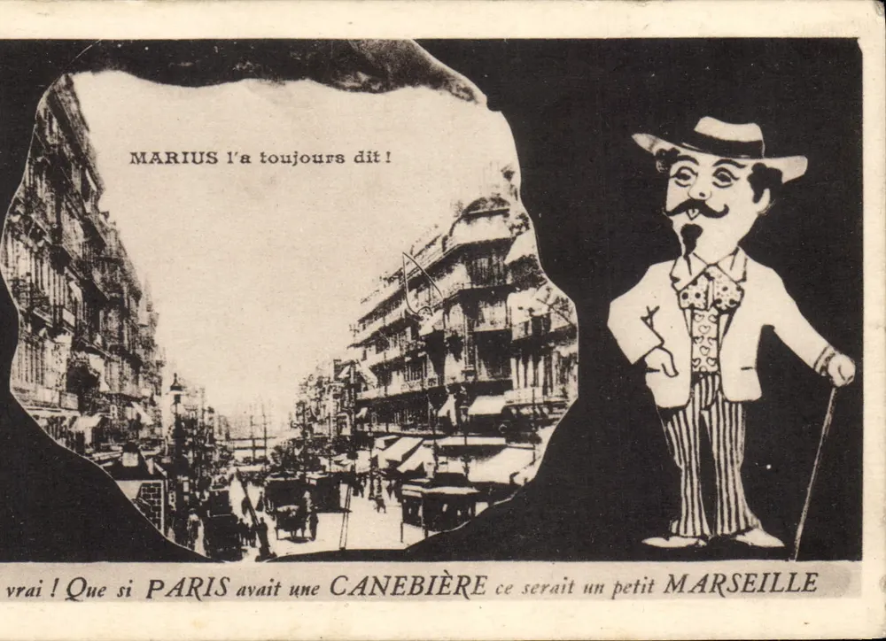 Paris e a Canebière — caricatura de Marius — editor não visível - Frente