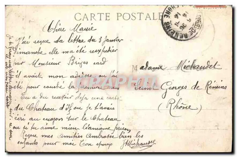 MARSEILLE — O Castelo de If — Editor: Pluches - Verso