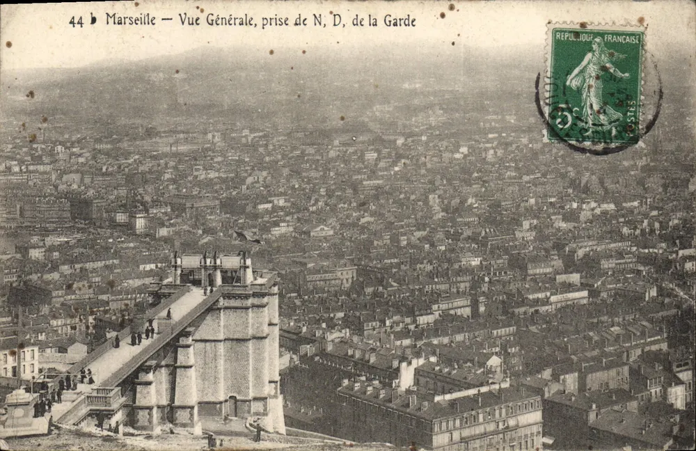 Marseille — Allgemeiner Blick, aufgenommen von N.D. de la Garde — Verleger nicht sichtbar, Nr. 44 - Vorderseite