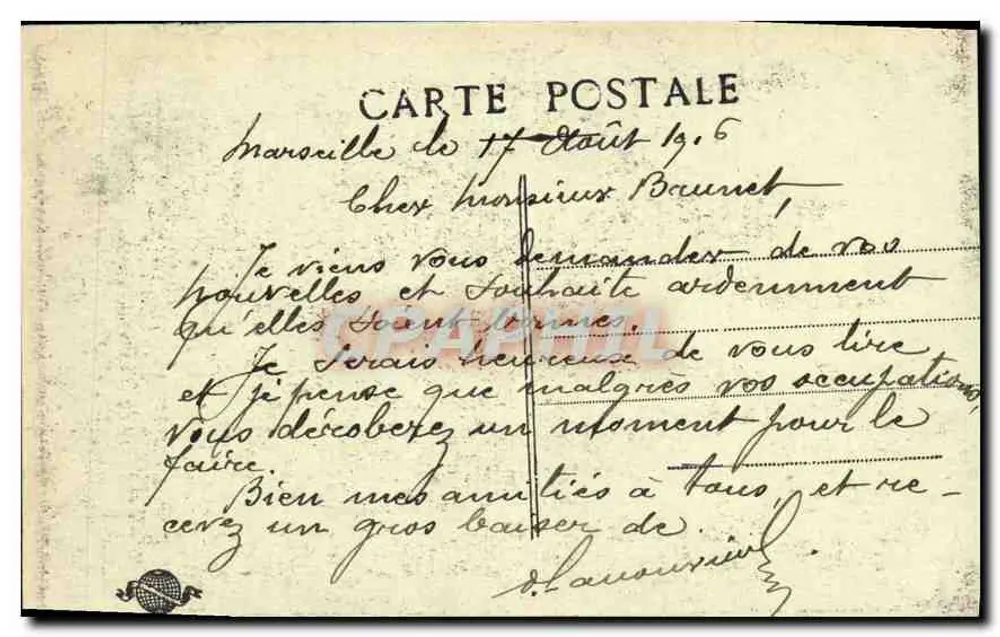 Marselha - A Porta de Aix — Arco de Triunfo dedicado à República — editor: C. Dénulit - Verso