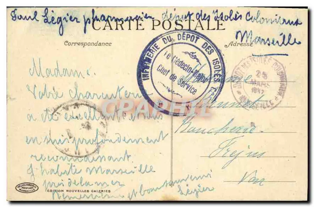 MARSEILLE - Promenade de la Corniche — Edição Nouvelles Galeries, n°32 - Verso