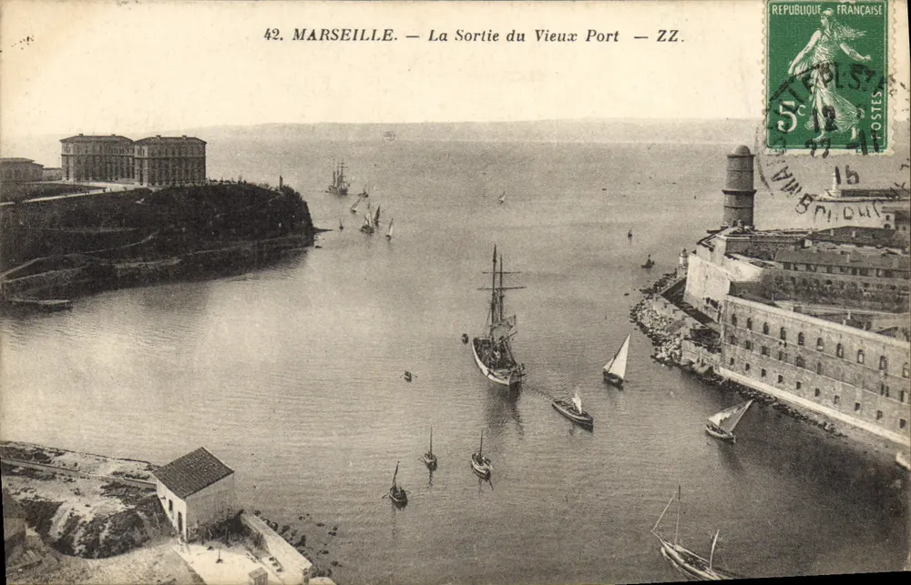 Marseille — Ansicht der Ausfahrt des Alten Hafens — ZZ. — Verlag ZZ - Vorderseite
