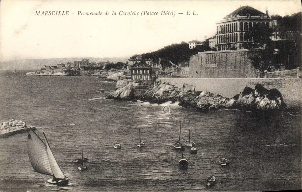 Marseille - Promenade de la Corniche (Palace Hôtel) — E. L. - Vorderseite