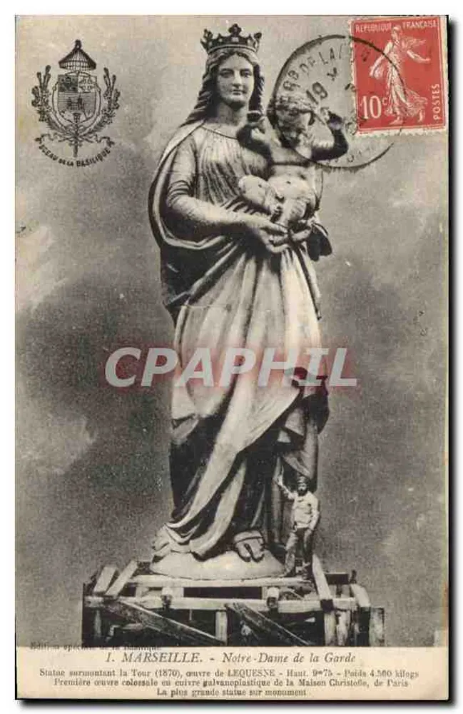 Marselha - Nossa Senhora da Guarda - Escultura monumental - Frente