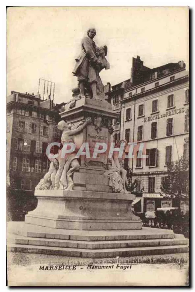Marseille - Monument Fuget — estátua de Pierre Puget, editor não visível - Frente