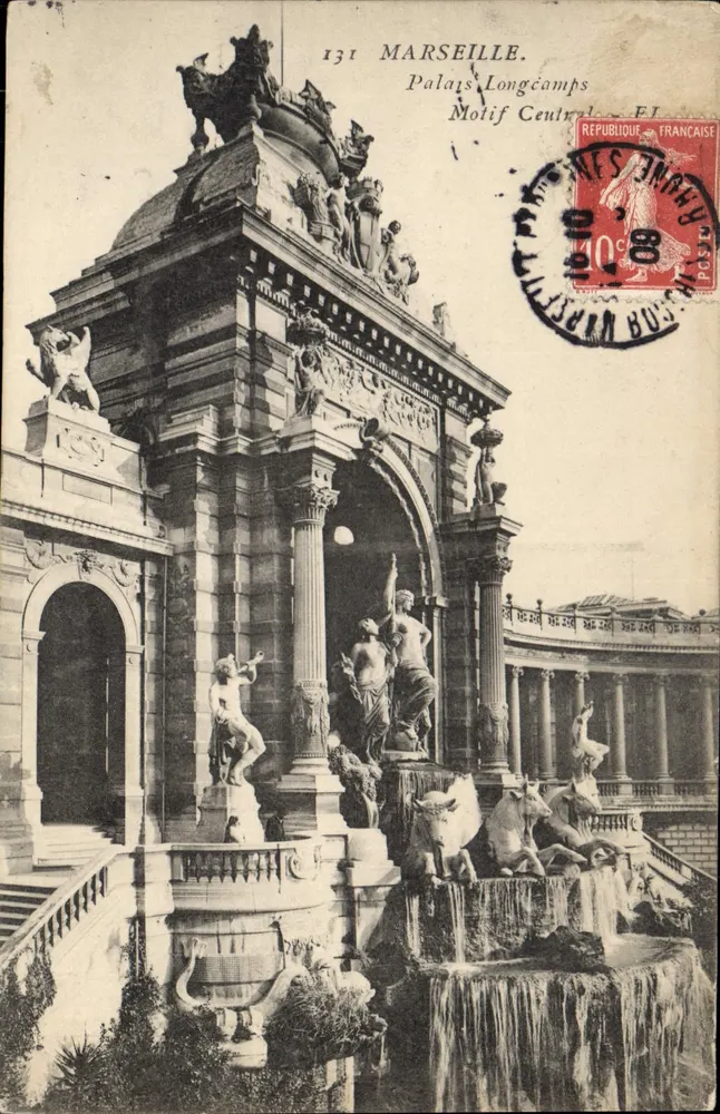 Marseille — Palácio Longchamps, Motivo Central — Editor E.L. n°131 - Frente