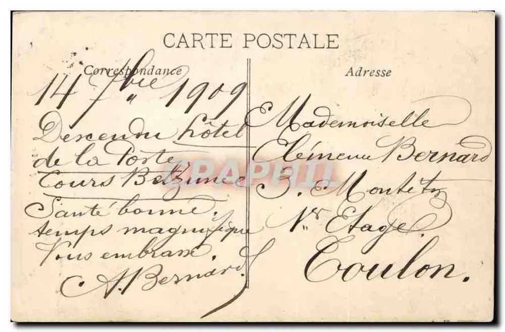 Marseille — Palácio Longchamps, Motivo Central — Editor E.L. n°131 - Verso