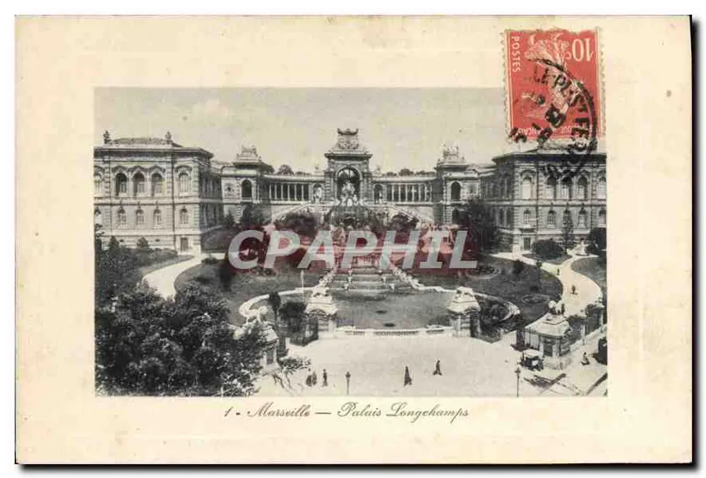 Marseille — O Palácio Longchamps — editor desconhecido, n° de série 1 - Frente