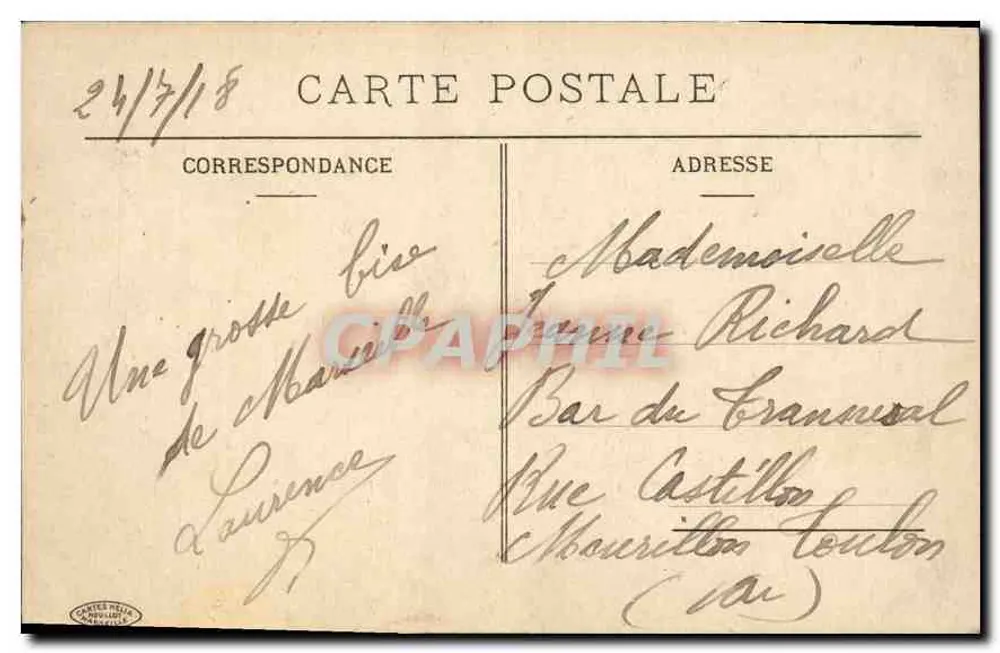 Marselha — A Catedral — Porto de La Joliette — Editor: Cartes Méliès, n° 84 - Verso