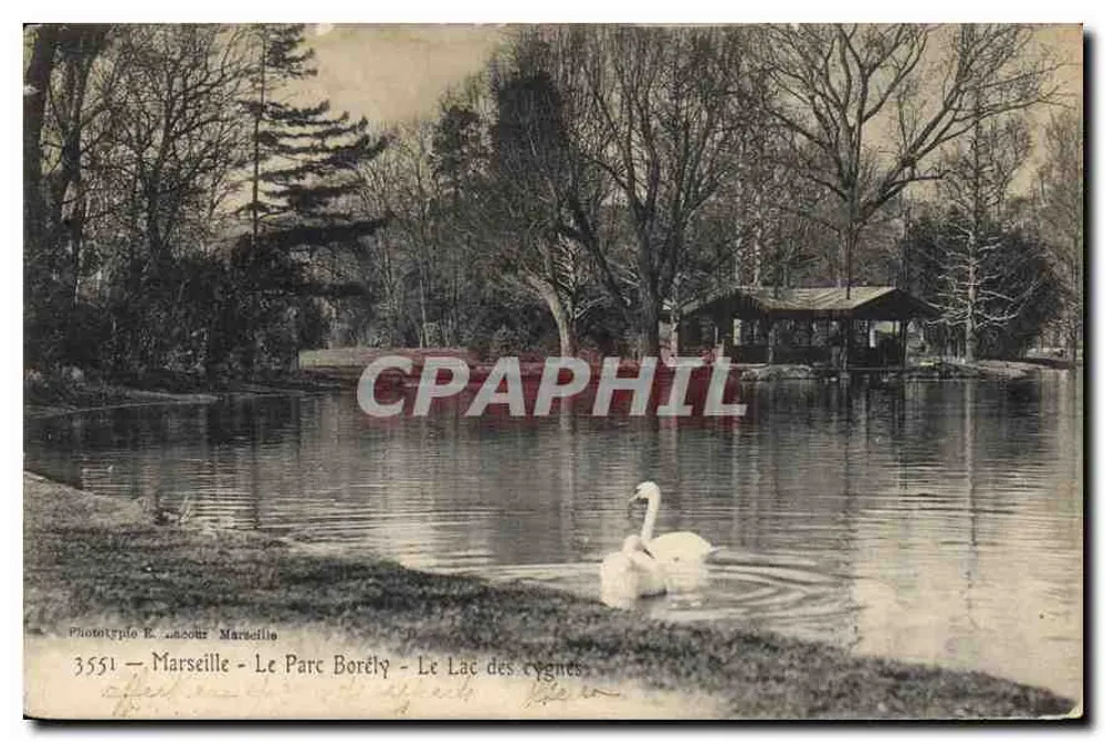 Marseille - Le Parc Borely - Le Lac des cygnes — Phototypie E. Lacour Marseille, n° 3551 - Vorderseite