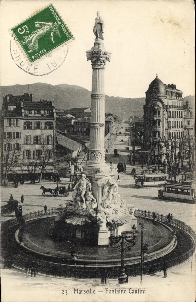 Marseille — Fontaine Cantini — éditeur : Lithographie Chalaby - Frente