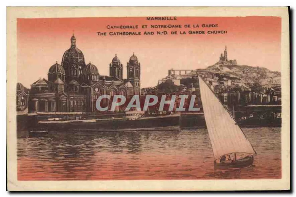 Marseille — Kathedrale und Notre-Dame de la Garde — Verlag nicht sichtbar - Vorderseite