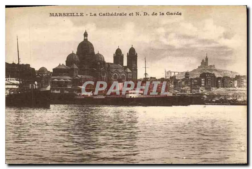 MARSEILLE - Die Kathedrale und N. D. de la Garde - Vorderseite