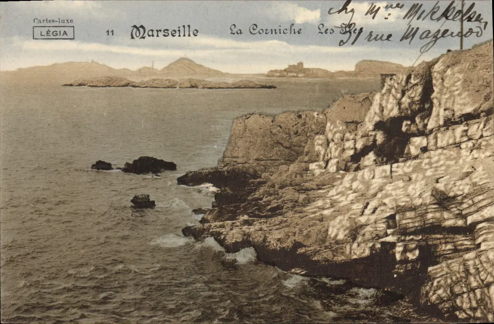 Marseille — A Corniche — As Ilhas da Corniche — Cartas-luxo LÉGIA n°11 - Frente