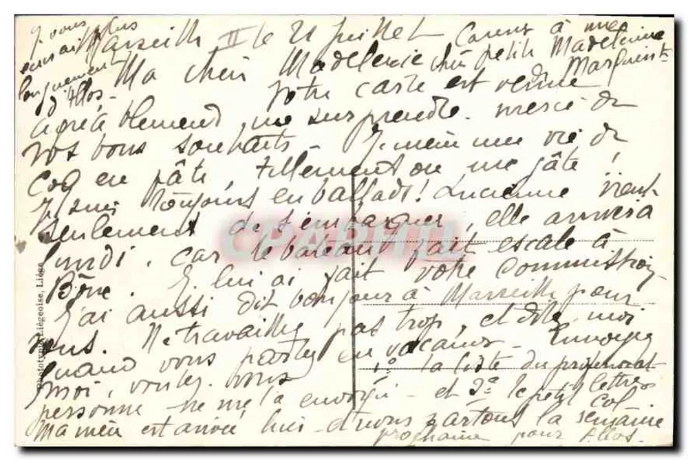 Marseille — A Corniche — As Ilhas da Corniche — Cartas-luxo LÉGIA n°11 - Verso