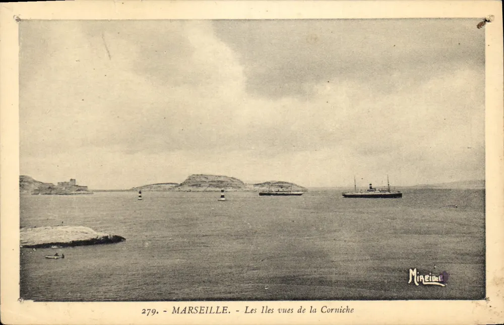 Marselha — As ilhas vistas da Corniche — Mireille, n°279 - Frente