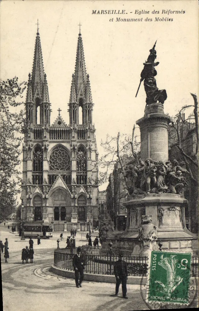 Marseille - Kirche der Reformierten und Denkmal der Mobiles - Vorderseite