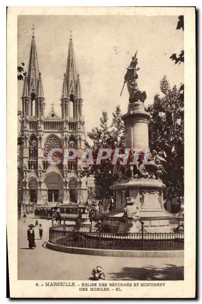 Marseille - Kirche der Reformierten und Denkmal der Mobiles - Verlag: El. - Vorderseite