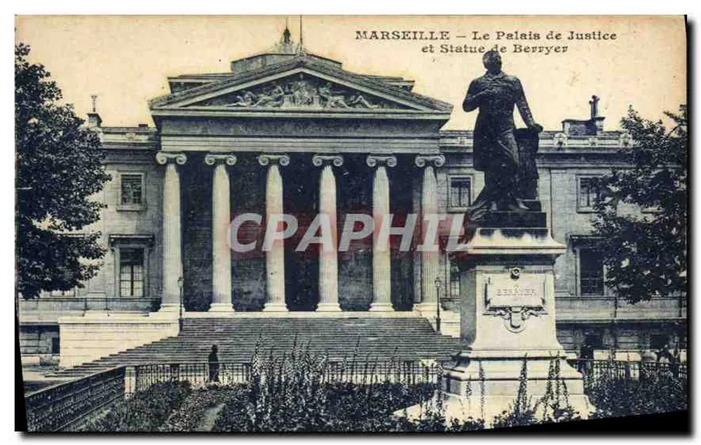 Marseille — Das Palais de Justice und Statue von Berruyer - Vorderseite