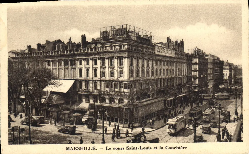 Marseille — Ansicht des Cours Saint-Louis und der Canebière — Verleger nicht sichtbar - Vorderseite