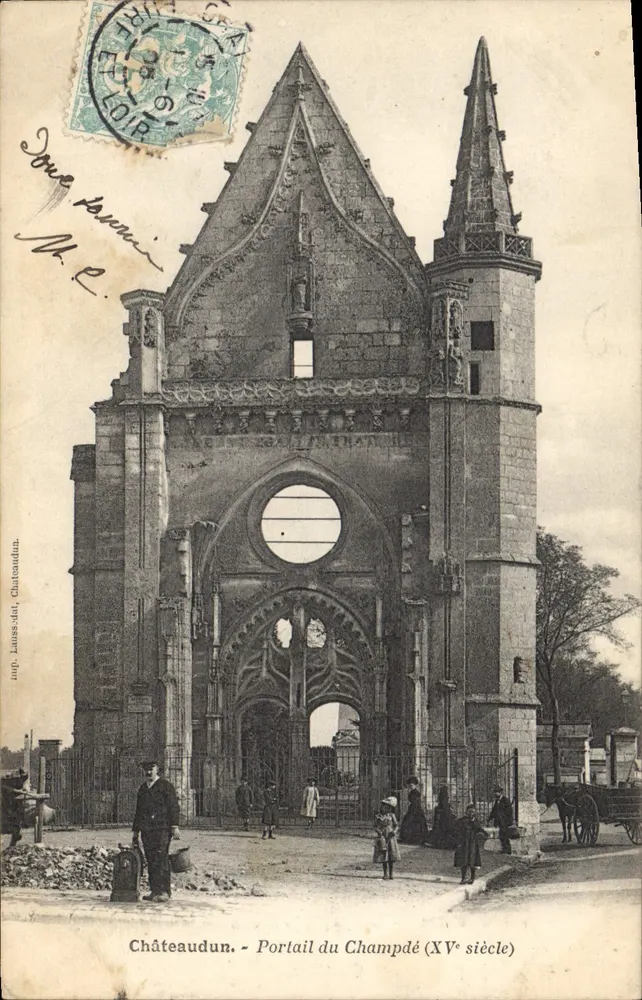 Châteaudun - Portal do Champdé (século XV) — editor Laussat, Châteaudun - Frente