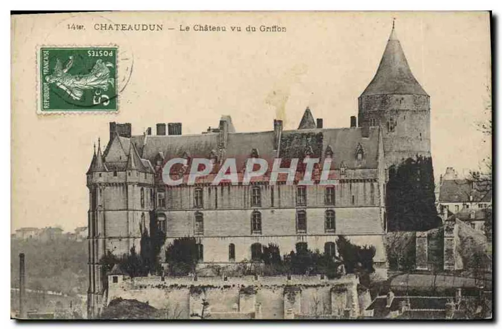 Châteaudun — O Castelo visto do Griffon — Editor não identificado, número de série não visível - Frente
