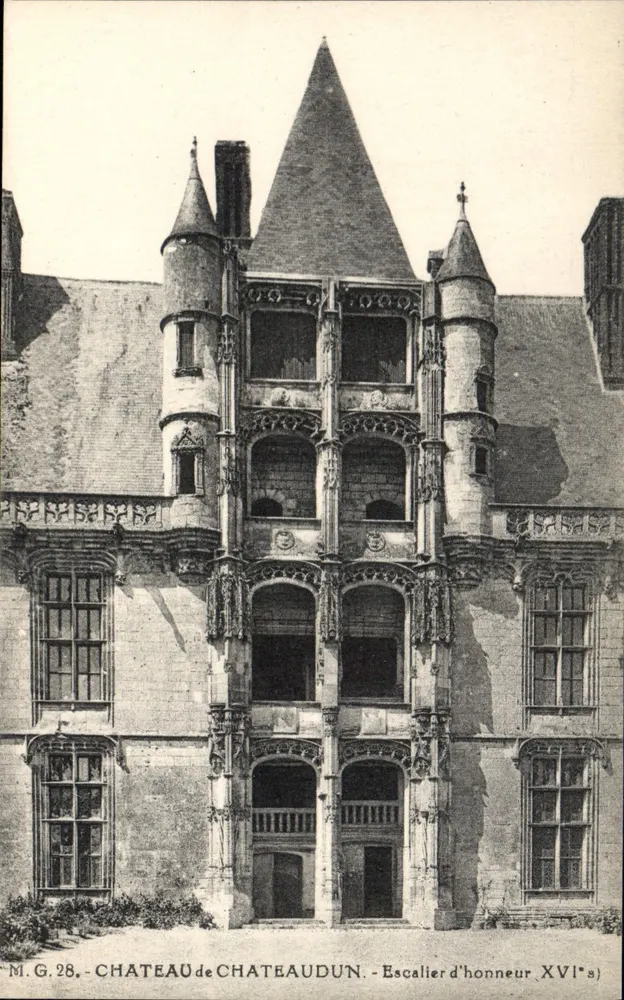 Castello di Châteaudun — Scala d'onore del XVI secolo — M.G. 28 - Recto