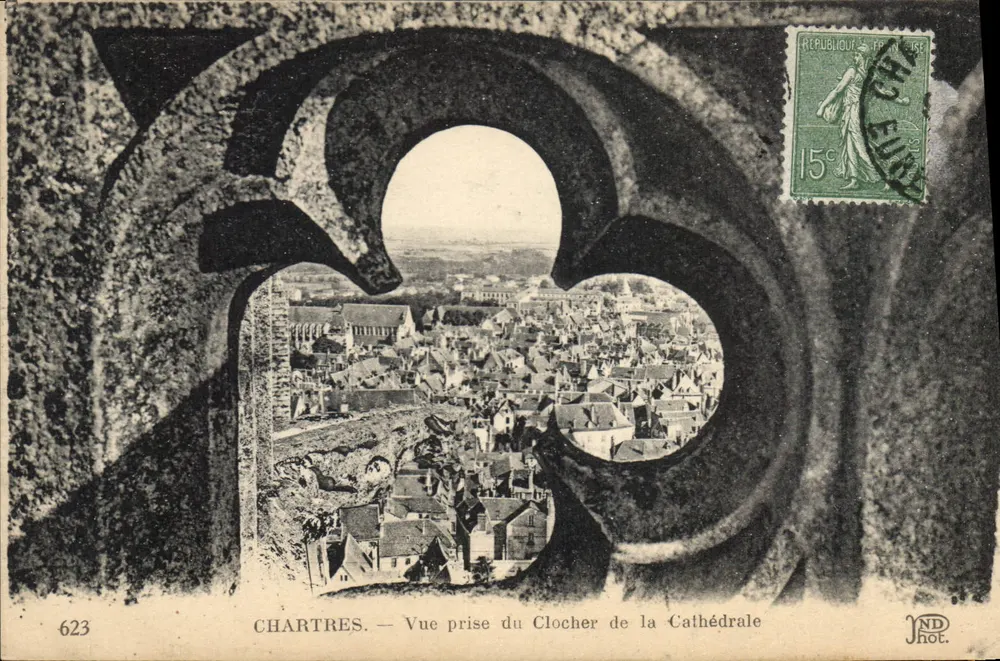 Chartres — Ansicht vom Turm der Kathedrale — JND hot. n°623 - Vorderseite