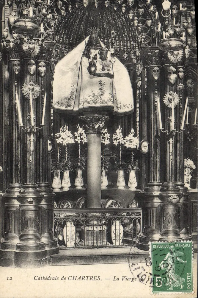 Catedral de CHARTRES — A Virgem — Editor A. N. D. C. (nº12) - Frente