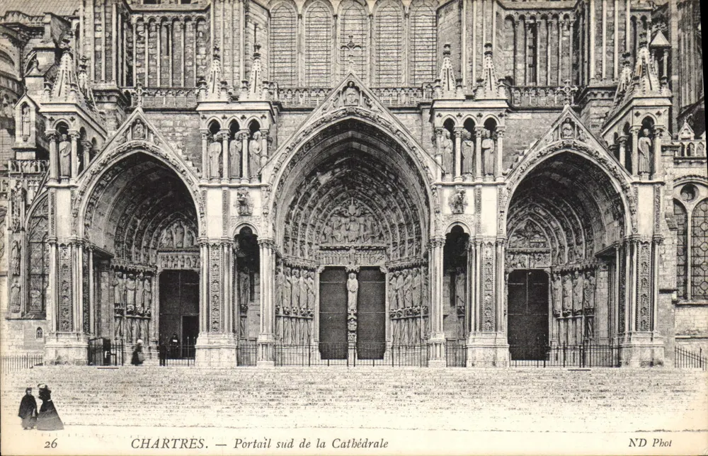 Chartres — Portal sul da Catedral — ND Phot - Frente
