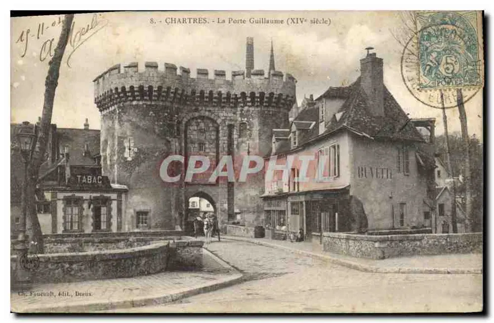 Chartres - A Porta Guillaume (século XIV) — Ch. Foucault, editor, Dreux - Frente