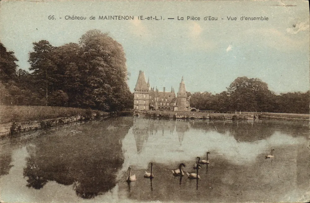 Château de Maintenon (E-et-L.) — La Pièce d'Eau — Vue d'ensemble — Éditeur : G. Faucald, Dreux - Vorderseite