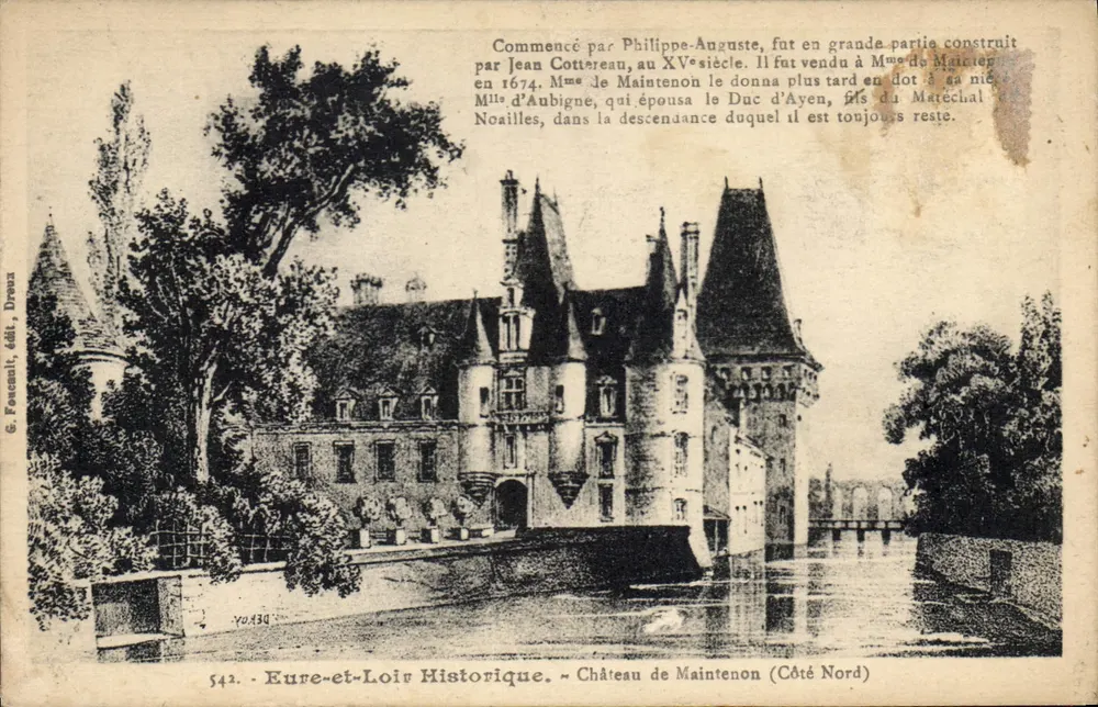 Schloss Maintenon — Nordseite — Historisch, Eure-et-Loir — G. Fescault, Verlag Dreux - Vorderseite